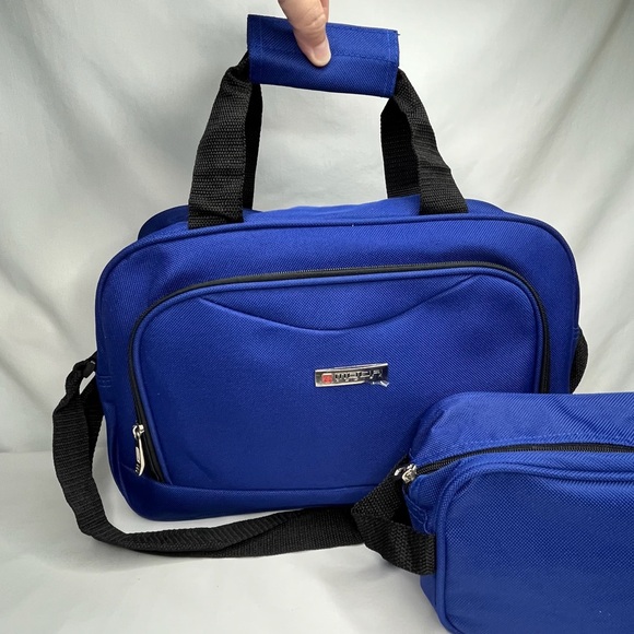 New Royal Blue Moda Design Carry On Travel Bag With Shoulder Strap - Picture 11 of 14